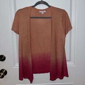 Roz & Ali Pink Ombré Glitter Cardigan